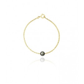 Bracelet or avec perle ronde