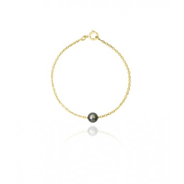Bracelet or avec perle ronde